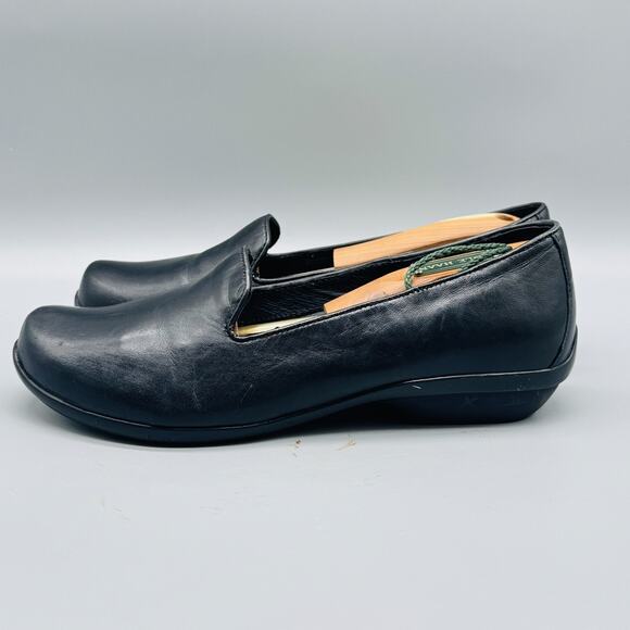 Dansko Shoes Womens EU 38 US 7.5 Black Leather Comfort Slip On Loafers Work - Picture 4 of 11